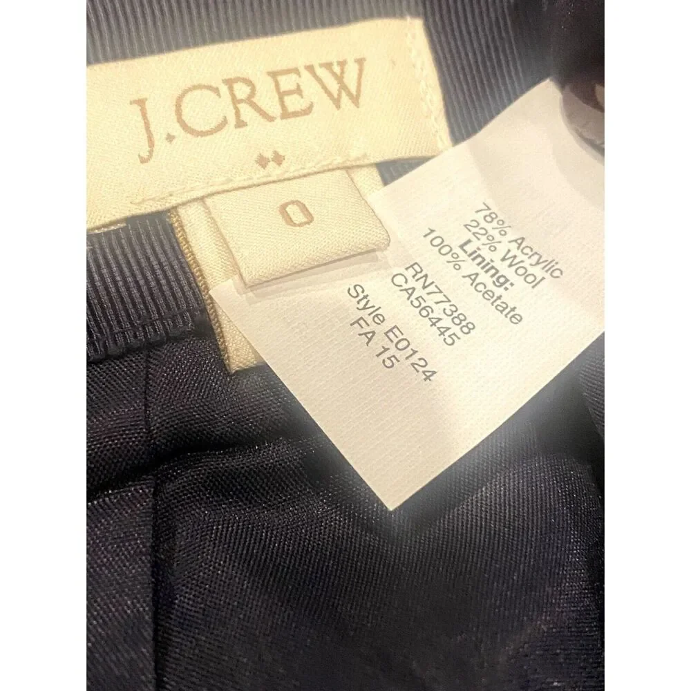 J. Crew Textured Tweed Pencil Lined Mini Skirt Vertical Stripe 0 Navy Blue
